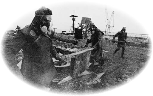 Retirando fondo contaminado de Chernobyl
